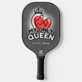 Pickleball Paddle: Mijn enige koningin (zwart/grij Paddle (Achterkant)