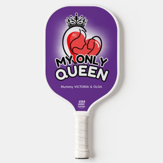 Pickleball Paddle: Mijn enige Queen (paarse / groe Pickleball Paddle (Voorkant)