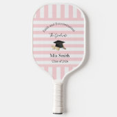 Pickleball Paddle Mooie Afstuderen Roze Streep (Achterkant)