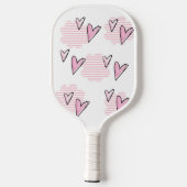 Pickleball Paddle Mooie Roze Harten  (Achterkant)