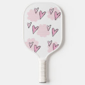 Pickleball Paddle Mooie Roze Harten  (Voorkant)