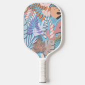 Pickleball Paddle : Organic Leaves (blue/yellow) (Voorkant)