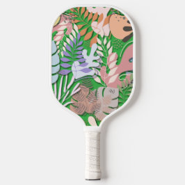 Pickleball Paddle : Organic Leaves (green/blue)