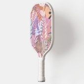 Pickleball Paddle : Organic Leaves (pink/grey) (Links)