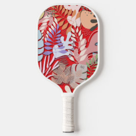 Pickleball Paddle : Organic Leaves (red/black)