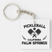 Pickleball Paddle Palm Springs California Custom Sleutelhanger (voorkant)
