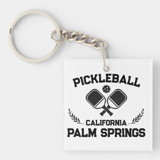 Pickleball Paddle Palm Springs California Custom Sleutelhanger (voorkant)
