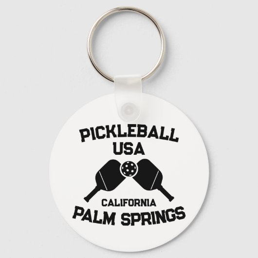 Pickleball Paddle Palm Springs California Custom Sleutelhanger (Voorkant)