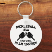 Pickleball Paddle Palm Springs California Custom Sleutelhanger (Voorkant)