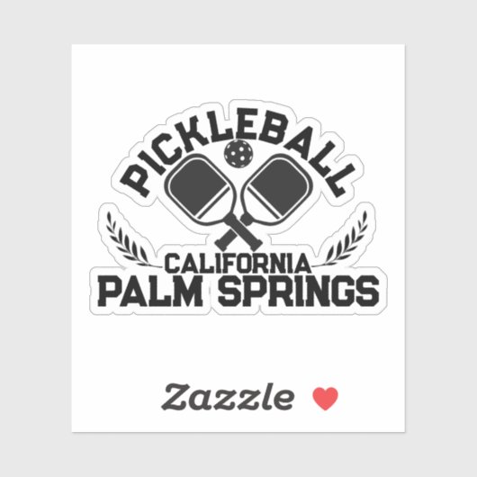 Pickleball Paddle Palm Springs California Custom Sticker (Vel)