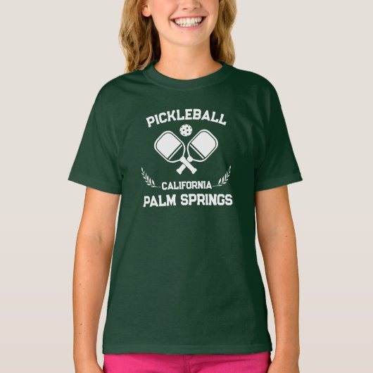 Pickleball Paddle Palm Springs California Custom T-shirt (Voorkant)