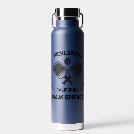Pickleball Paddle Palm Springs California Custom Waterfles (Voorkant)