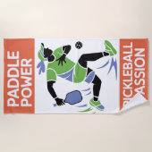 Pickleball Paddle Power Vacation Style Strandlaken (Voorkant)