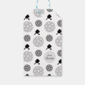 Pickleball Paddle Racket Ball Monogram Kinder naam Cadeaulabel (Achterkant)