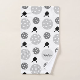 Pickleball Paddle Racket Ball Monogram Kinder naam Handdoek