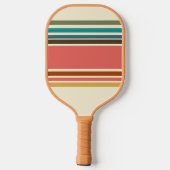 Pickleball Paddle Retro Hibiscus Stripe (Achterkant)