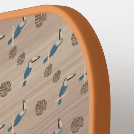 Pickleball Paddle, Retro Tiki Parrot en Palm Pickleball Paddle (Links Detail)