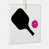 Pickleball-paddle & roze bal keramisch ornament (Rechts)