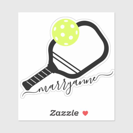 Pickleball Paddle Script Monogram Sticker (Vel)