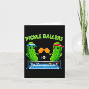 Pickleball-paddle-speler grappige pickle-ballen le kaart