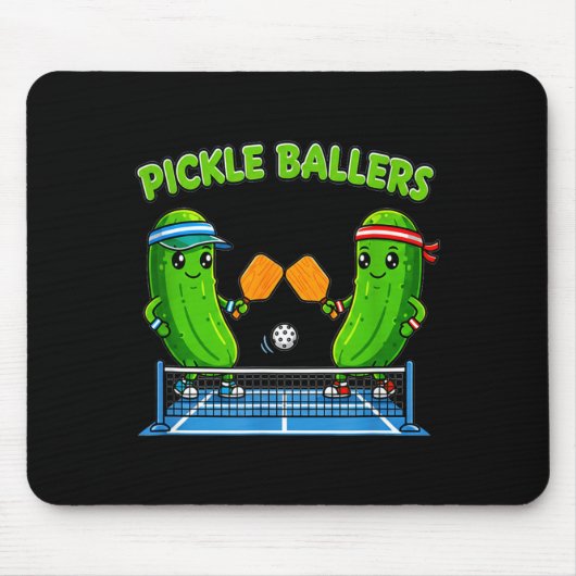 Pickleball-paddle-speler grappige pickle-ballers l muismat (Voorkant)