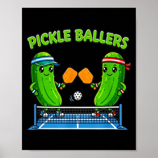 Pickleball-paddle-speler grappige pickleballers le poster (Voorkant)