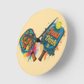 Pickleball Paddle - Sportief en leuk ontwerp Ronde Klok (Hoek)