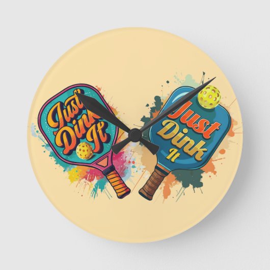 Pickleball Paddle - Sportief en leuk ontwerp Ronde Klok (Voorkant)