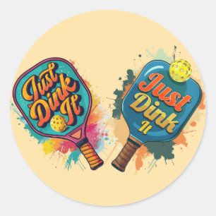 Pickleball Paddle - Sportief en leuk ontwerp Ronde Sticker