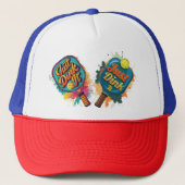 Pickleball Paddle - Sportief en leuk ontwerp Trucker Pet (Voorkant)