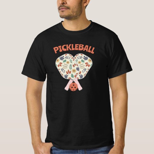 Pickleball Paddle T-shirt – Grappig Bloemengeschen (Voorkant)