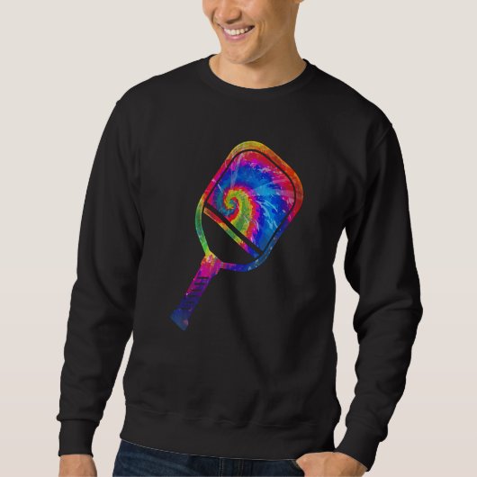 Pickleball Paddle Tie Dye Retro 80s 90s Trui (Voorkant)