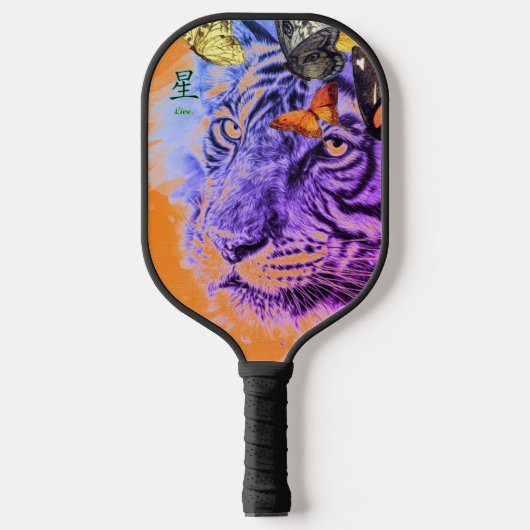 PICKLEBALL PADDLE TIGER EN BUTTERFLIES (Voorkant)