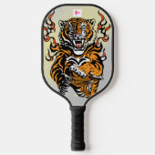 PICKLEBALL PADDLE TIGER MET FLAMES DIY INITIAAL (Voorkant)