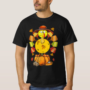 Pickleball Paddle Turkije Pelgrim Thanksgiving Gol T-shirt