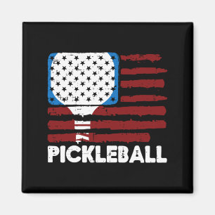 Pickleball Paddle Vlag Pickle Bal Patriot Mannen Magneet