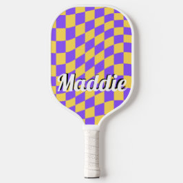 Pickleball Paddle voor gecheckte scriptnaam Retro