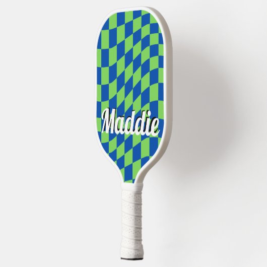 Pickleball Paddle voor gecheckte scriptnaam Retro (Links)