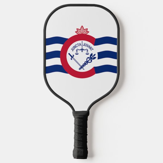 Pickleball Paddle with flag of Cincinnati, USA (Achterkant)