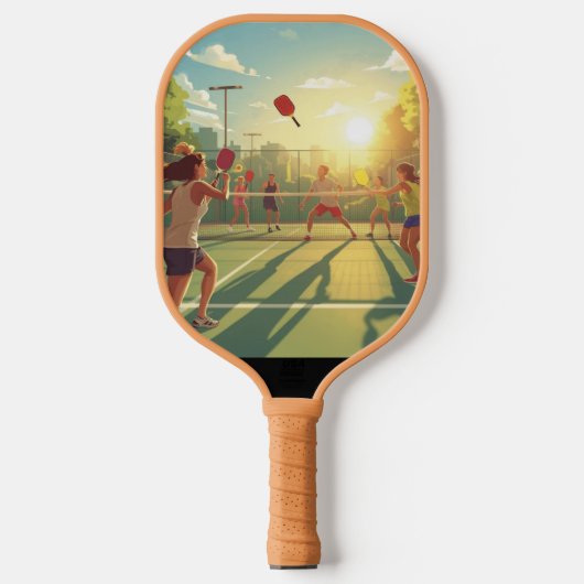 Pickleball Paddle Zonsopgang Wedstrijd (Voorkant)