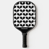 Pickleball Paddle Zwart Wit Illustratie Ontwerp (Voorkant)