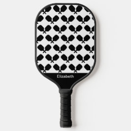 Pickleball Paddle Zwart Wit Illustratie Ontwerp