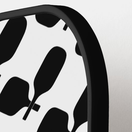 Pickleball Paddle Zwart Wit Illustratie Ontwerp (Links Detail)