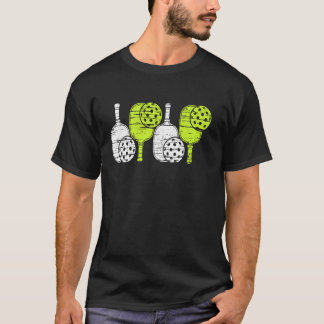 Pickleball Paddleball Brightgroene Spel Dag Plezie T-shirt