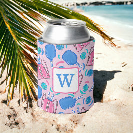 Pickleball Paddles and Balls Pink Preppy Blikjeskoeler