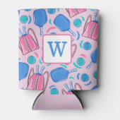 Pickleball Paddles and Balls Pink Preppy Blikjeskoeler (Voorkant)