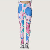 Pickleball Paddles and Balls Pink Preppy Leggings (Voorkant)