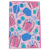 Pickleball Paddles and Balls Pink Preppy Medium Cadeauzakje (Voorkant)
