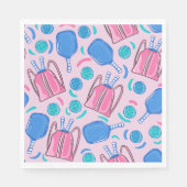 Pickleball Paddles and Balls Pink Preppy Servet (Voorkant)