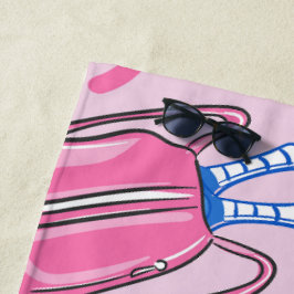 Pickleball Paddles and Balls Pink Preppy Strandlaken
